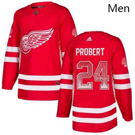 Mens Adidas Detroit Red Wings 24 Chris Chelios Authentic Red Drift Fashion NHL Jersey